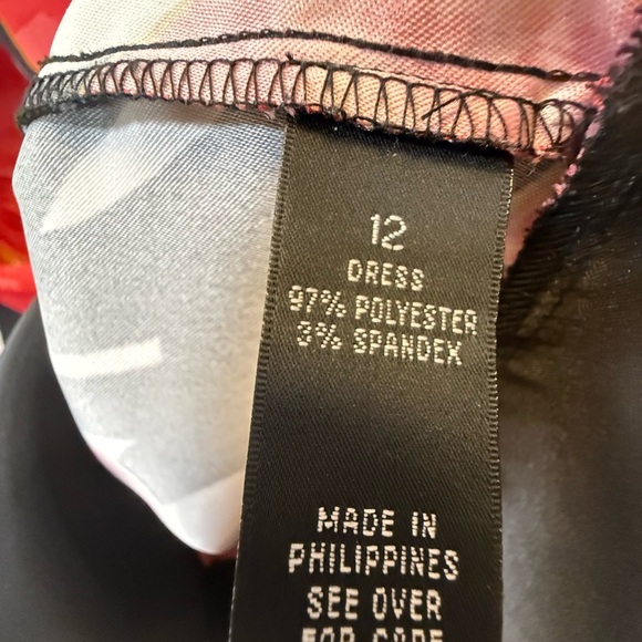 Alyx Red Black White Floral Sleeveless Midi Dress Women’s Size 12 - Picture 9 of 10